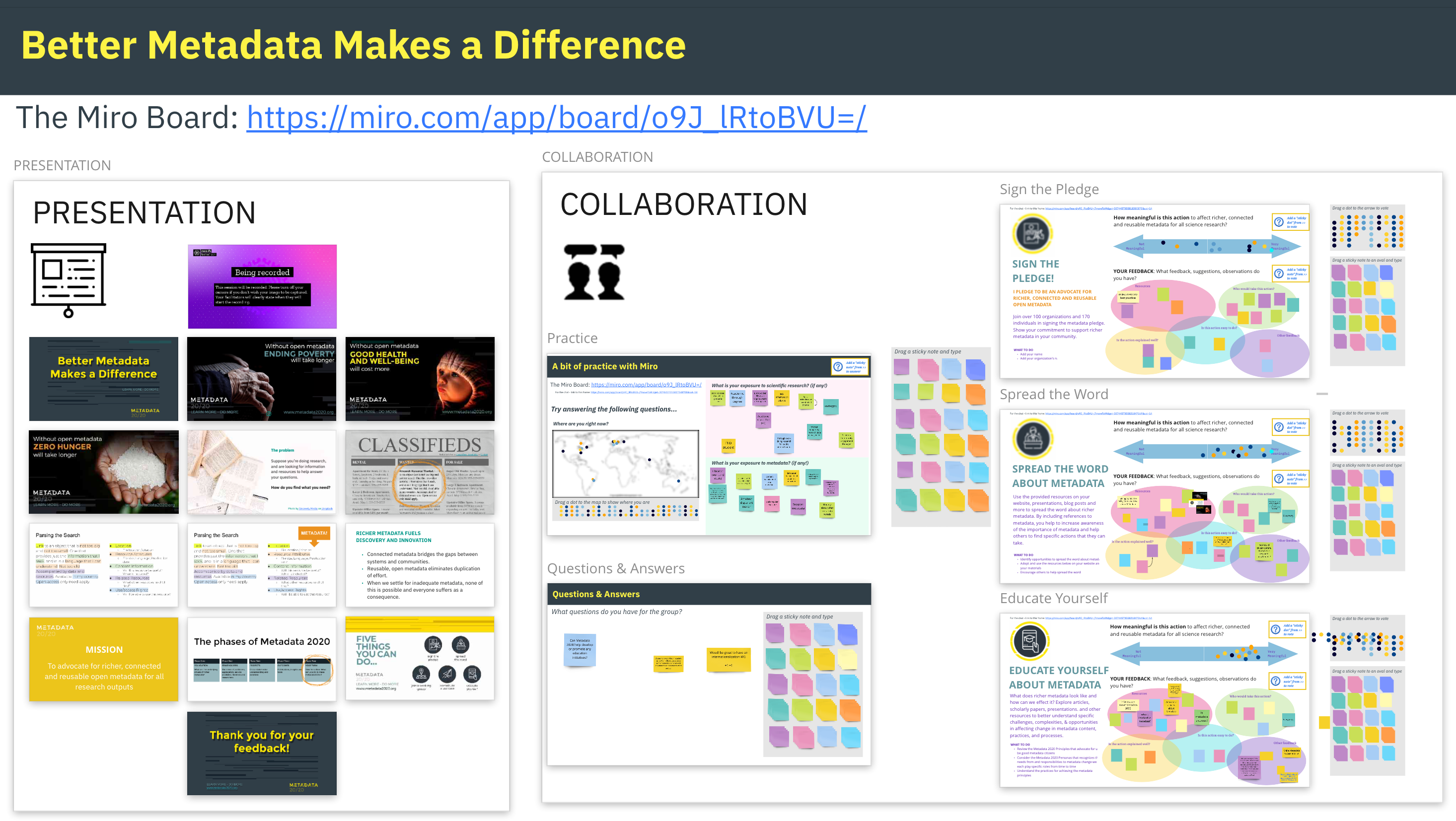 Better Metadata Makes a Difference interactive session